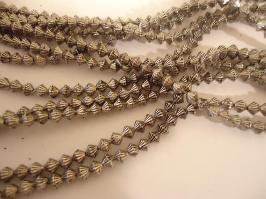 (image for) Silver metal bicone beads #ZA772-S-13